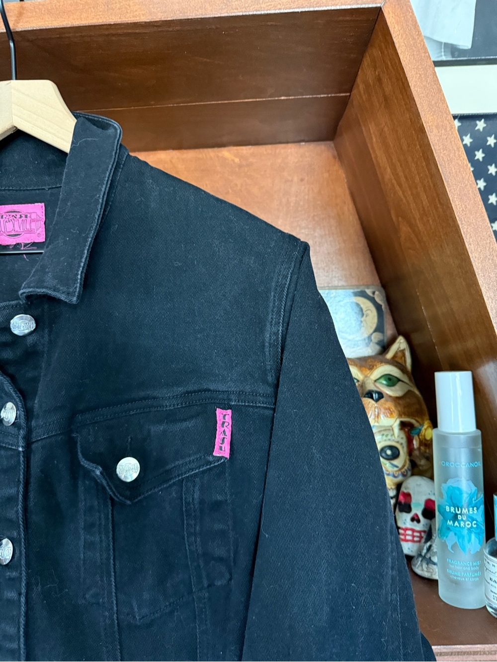 Trash & Vaudeville Tripp NYC - Dream Jean Jacket - Black - Women’s Large - Picture 5 of 9